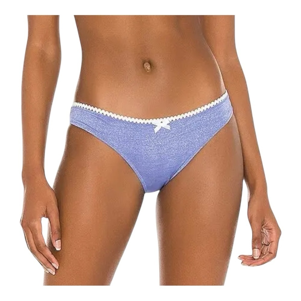 Solid & Striped Daphne Bikini Bottom In Periwinkle Lurex NWT